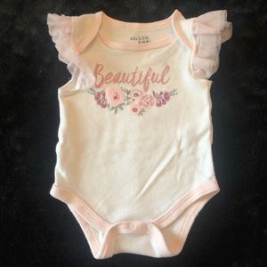 “Beautiful” Floral Onesie